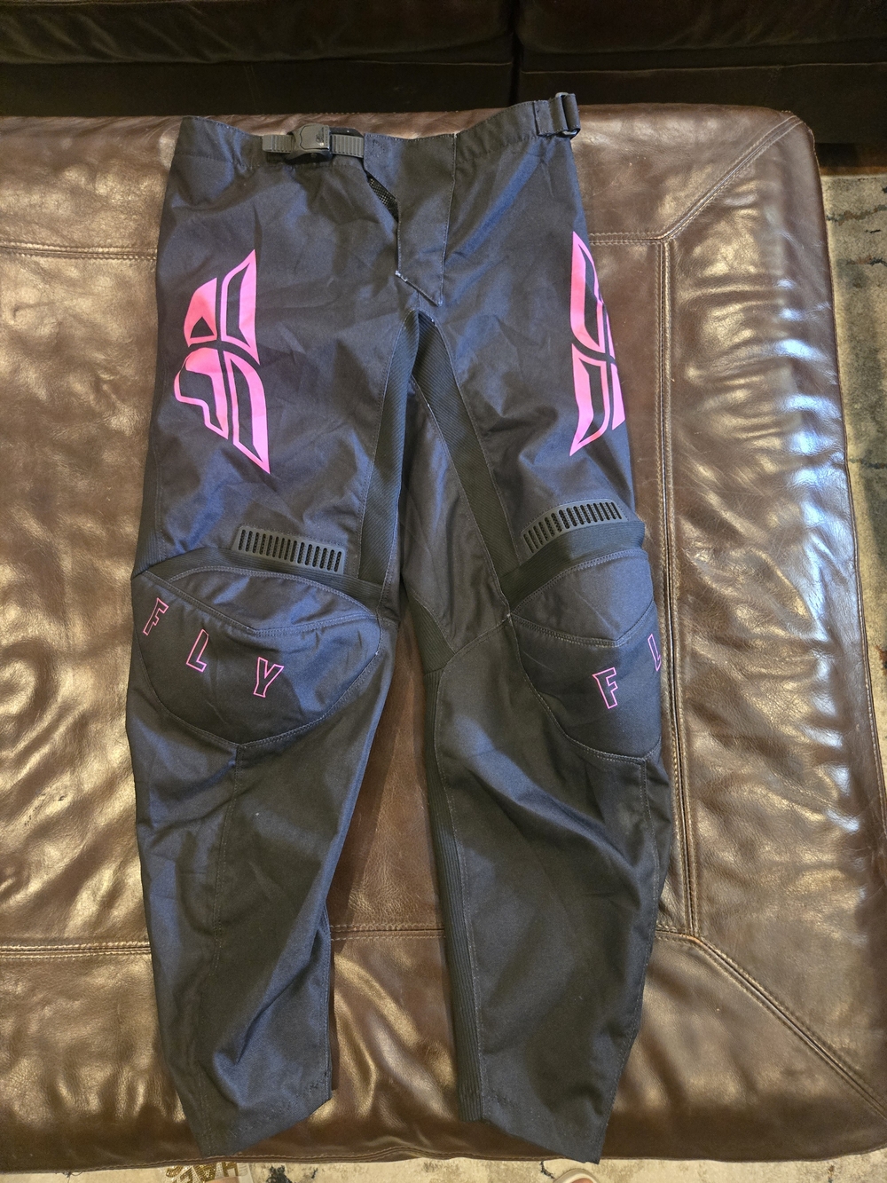 Fly Racing Women's Black Track Pants with Pink Logo